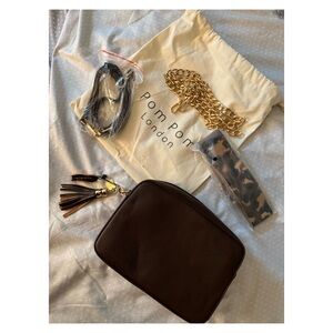 Pom Pom London Dark Brown Crossbody Bag